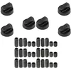 Image de SOS Accessoire Lot de 6 boutons de four noir universel avec 30 adaptateurs pour Four cuisinière TOUTES MARQUES 3666356130074