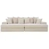 Image de CARDIFF - Canapé 4 places assise profonde en velours côtelé beige