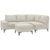 Image de COLCHESTER - Canapé dangle 4/5 places en tissu chenille beige avec pouf