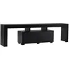 Image de BASI - Meuble TV avec placards bois noir 180cm