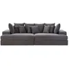 Image de CARDIFF - Canapé 4 places assise profonde en velours côtelé gris anthracite