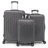 Image de ALIGHTUP - Set de Valises - Lot de 3 Valises à roulettes - Rayures en diamant - Gris foncé