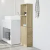 Image de Brun Armoire de bain étroite JILLS COLONNE WC avec roulettes chêne sonoma LV3322