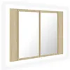 Image de Armoire à miroir/Armoire de bain - UU - avec LED - Chêne sonoma 60x12x45 Acrylique m50