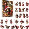 Image de Calendrier de lavent 2024 pour chien teckel 24 pièces en acrylique 2D avec chapeaux de Père Noël décorations pour la maison