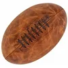 Image de Ballon de rugby en cuir naturel Rebond Vintage Made in France - orange/noir - Taille 5