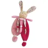 Image de Doudou Babynat Baby'nat Les Poupis Lapin Rose Liberty Fleur Plat 29cms Bn0111 en occasion ou reconditionné