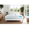 Image de Ensemble sommier matelas 140x190 Bodyone Mousse HD micro alvéolé - 19 cm - Très ferme - sommier blanc + 2 oreillers + couette