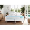 Image de Ensemble sommier matelas 160x200 Bodyone Mousse HD micro alvéolé - 19 cm - Très ferme - double sommiers blanc + 2 oreillers + couett