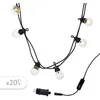 Image de Guirlande lumineuse extérieure connectable Party Clear - LUMI JARDIN - 20 globes guinguette LED - Blanc chaud