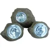 Image de Lot de 3 rochers solaires de jardin à poser - LUMISKY - ROCKY BROWN - 14 et 9 cm - Balisage - LED blanc