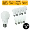 Image de Lot de 10 ampoules LED 10W (équiv. 75W) E27 1055lm 6400K - garantie 5 ans