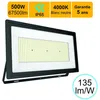 Image de Projecteur LED pro haute puissance 500W 67500lm 135lm/W 4000K IP65 - câble 1M - garantie 5 ans