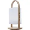 Image de Lampe enceinte bluetooth sans fil - LUMISKY - WOODY PLAY - H37 cm - Poignée bois - LED blanc et multicolore dimmable