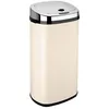 Image de Poubelle de cuisine automatique 42L - Crème Brillant - Acier Inox avec cerclage - Modèle Picea - KITCHEN MOVE
