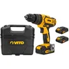 Image de Perceuse visseuse sans fil 18V + 2 Batteries Lithium 2.0Ah Mallette Professionnelle de 18 accessoires de vissage et perçage VITO
