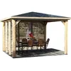 Image de HABRITA Pool house Blueterm en bois massif - Poteau 14 x 12 cm - Dimensions 379 x 379 m