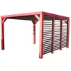 Image de HABRITA - Pergola - 341x313 m - livré avec ventelles mobiles - bois massif traité très haute température visserie inox