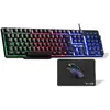 Image de Pack Gamer 4-en-1 filaire - THE G-LAB - COMBO CHROMIUM EX - Clavier membrane réactive silencieuse + Souris + Tapis de souris - Noir