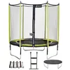 Image de Kangui - Trampoline de jardin 244 cm + filet de sécurité + échelle + bâche de protection + kit dancrage JUMPI Vert/Noir 250