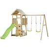 Image de Aire de jeux portique en bois WOODI - KANGUI - Double balançoire toboggan cabane mur descalade