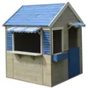 Image de KANGUI Maisonnette jardin enfant extérieur FLOWI - Cabane en Bois avec plancher - Toit étanche - Bleu et Blanc