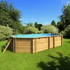 Image de Piscine bois SWIMWOOD octogonale 541x350x131 cm EMEO   14m³   filtration sable 8m3 h