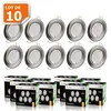 Image de Lot de 10 spot led encastrable complète ronde fixe alu brossé eq. 50w blanc chaud