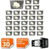 Image de Spot encastrable orientable LED carré alu brossé GU10 230V - Lampesecoenergie - Lot de 30