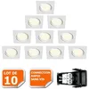 Image de LOT DE 10 SPOT ENCASTRABLE ORIENTABLE CARRE LED SMD GU10 230V BLANC RENDU ENVIRON 50W HALOGENE