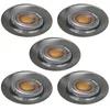 Image de Spot encastrable LED GU10 230V 38° - Lot de 5 - Finition alu brossé - Blanc/Gris - 5W - 350Lm