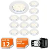 Image de LOT DE 12 SPOT LED ENCASTRABLE COMPLETE RONDE FIXE eq. 50W LUMIERE BLANC NEUTRE
