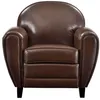 Image de Fauteuil marron en croute de cuir enduite - Club - Maison Pavane