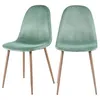 Image de Lot de 2 chaises en velours vert deau - Fredrik - Maison Pavane