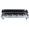 Image de Plancha au gaz 4 feux - Porthos 4 brûleurs - 10 kW. barbecue. cuisine extérieure. grande plaque émaillée. inox