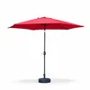 Image de Parasol droit rond Ø300cm - Touquet Rouge - mât central en aluminium orientable et manivelle douverture