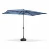Image de Parasol droit rectangulaire 2x3m - Touquet bleu grisé - mât central en aluminium orientable et manivelle douverture