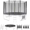 Image de Trampoline 370cm - Saturne XXL Gris - avec filet de protection. échelle. bâche. filet pour chaussures. kit dancrage. trampoline