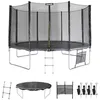 Image de Trampoline 400cm gris avec filet de protection. échelle. bâche. filet pour chaussures. kit dancrage - Mercure XXL- Trampoline