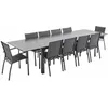 Image de Table de jardin extensible aluminium + 10 assises - Odenton Anthracite - Grande table en aluminium 235/335cm avec rallonge et 10