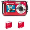 Image de Agfa Photo Realishot WP8000 Rouge - Appareil Photo Numérique Compact étanche avec 2 batteries