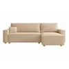 Image de COSY - Canapé convertible dangle en velours côtelé beige