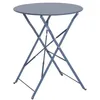 Image de Table de jardin bistrot pliable - Emilia ronde bleu grisé- Table ronde Ø60cm en acier thermolaqué