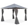 Image de Tonnelle 3x3 m - Elusa - Toile grise - Pergola avec rideaux. tente de jardin. barnum. chapiteau. réception