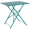 Image de Table jardin bistrot pliable - Emilia carrée bleu canard- Table carrée 70x70cm en acier thermolaqué
