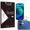 Image de Tikawi x4 Verre trempé Iphone 12 (6.1) [2 Ecran + 2 Caméra] Haute résistance 9H - Protection Avant + Arrière - [Anti-traces] x4