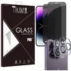 Image de Tikawi x4 Verres trempés Anti Espion Iphone 14 Pro (6.1) [2 Ecrans + 2 Caméras] Protection 9H Avant + Arrière [Anti-traces] x4