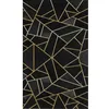 Image de Tapis - Moderne - Noir / Jaune Doré - 50x80cm - Antidérapant - Lavable en machine