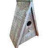 Image de Nichoir triangulaire pour oiseaux GIES en bois 16.5 x 11 x 21 cm bleu /brun - animallparadise