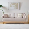 Image de HOGA - Canapé scandinave beige en velours côtelé